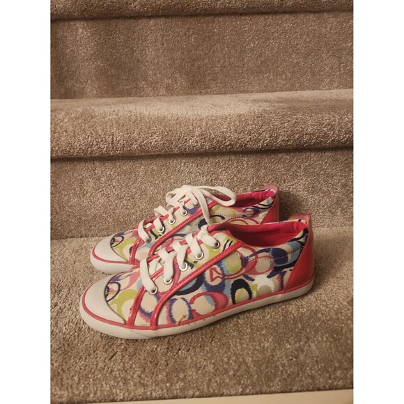 Coach Barrett Poppy Multicolored Multiprint Sneakers Size 10 - Picture 3 of 10